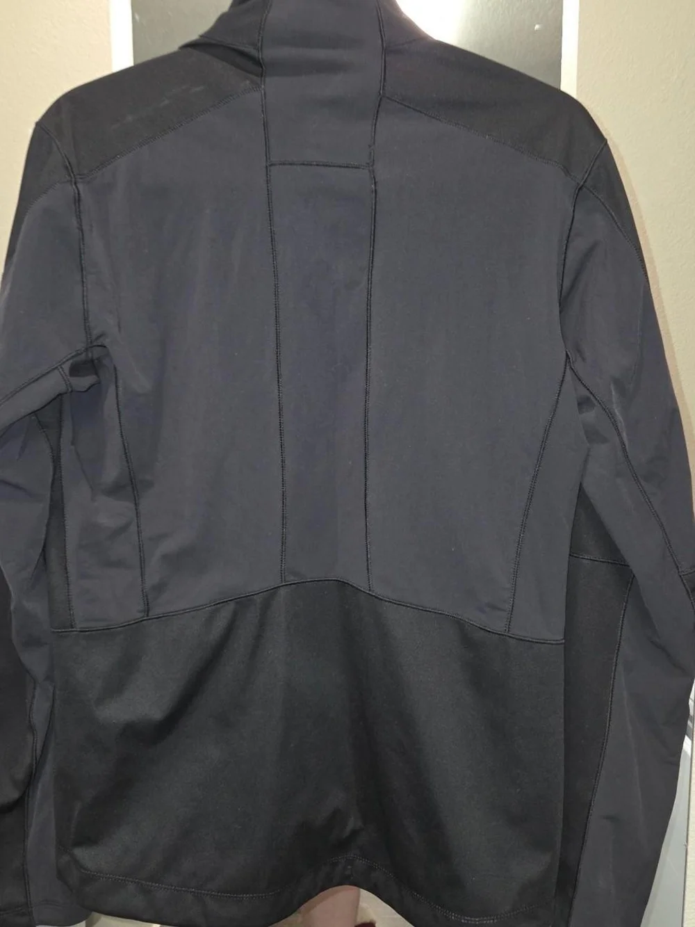 Salomon Blue Black Softshell Jacket Panel Mens Size Medium